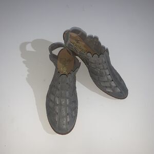 Rieker Sandals Womens EU 40 Gray Synthetic Woven Slingback Wedge Comfort